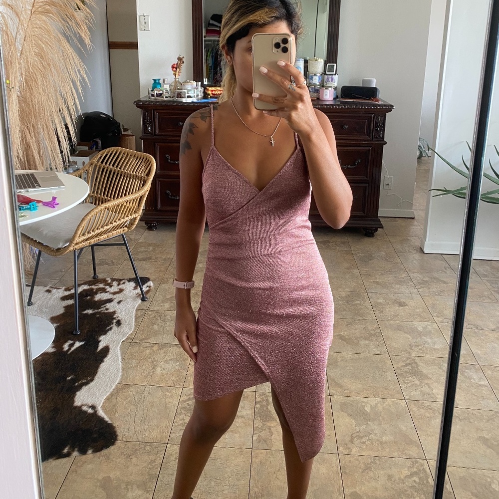 💖SOLD💖 Glitter Mauve Pink Going Out Dress